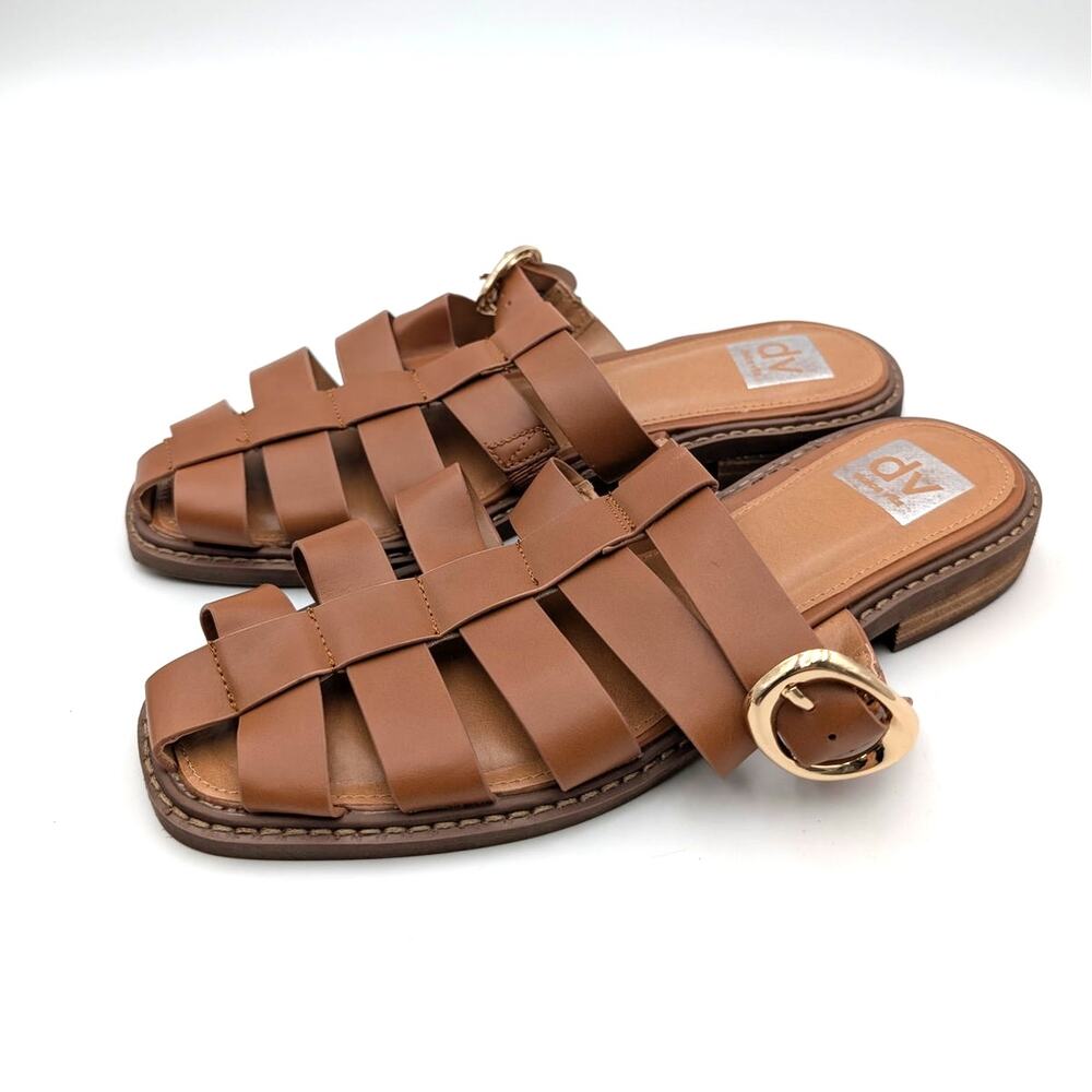 DV by Dolce Vita Fyona Mule Sandals Buckle Women's Cognac Size US8 EU38
